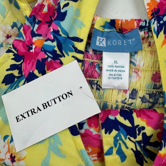 Koret 100% Rayon Feminine Floral Button Down Maxi Sundress Women's Size XL - Picture 7 of 8
